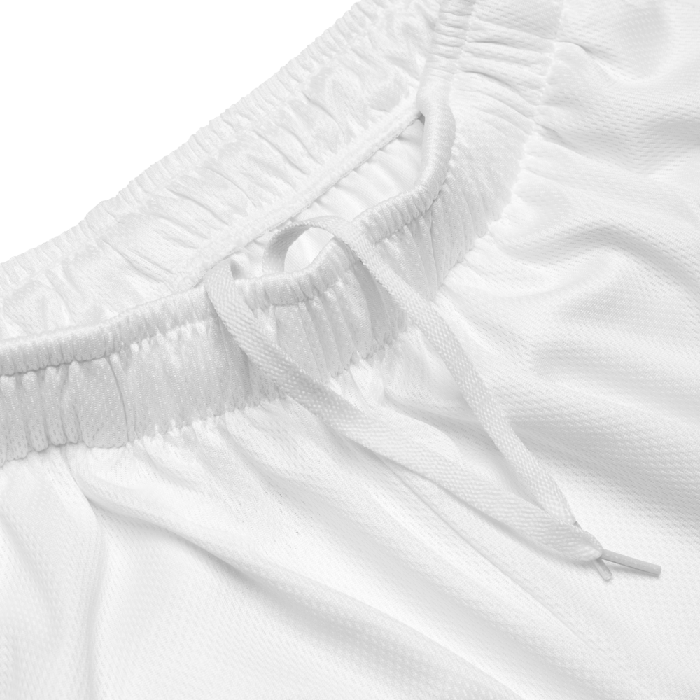 White Unisex Mesh Shorts