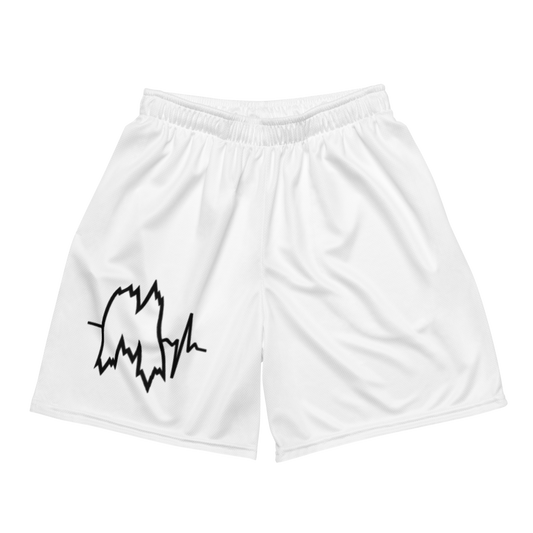 White Unisex Mesh Shorts