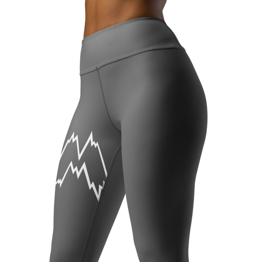 Gray Yoga Leggings Center Logo
